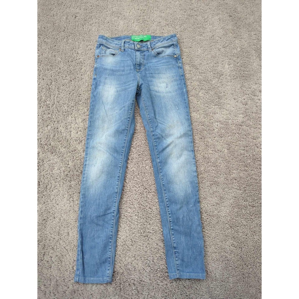 United Colors of Benetton Jeans Womens 27 Blue Faded Skinny‎ Fit Stretch Casual